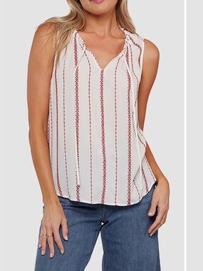 Matty M. Hannah Split Neck Tank Top